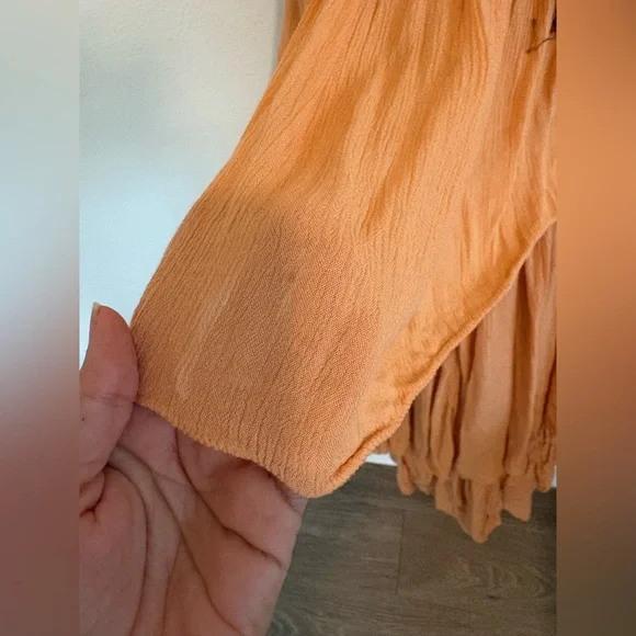 Free People Drop Dead Beauty Tiered Maxi Dress XS Orange - Picture 8 of 11